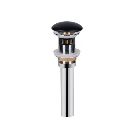 Донный клапан для раковины Qtap PU03O 225х70х70 Matt black с переливом (SD00044166)