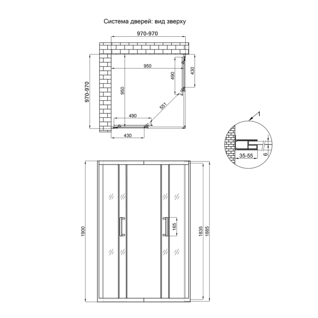 Душова кабіна Qtap Taurus CRM1011SC6 100x100 см, скло Clear 6 мм, покриття CalcLess без піддона Фото - 1