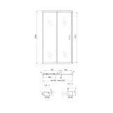 Душові двері в нішу Qtap Taurus CRM209-1.C6 90-100x185 см, скло Clear 6 мм, покриття CalcLess Фото - 1