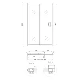 Душові двері в нішу Qtap Taurus CRM201-11.C6 110-120x200 см, скло Clear 6 мм, покриття CalcLess Фото - 1