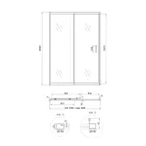 Душові двері в нішу Qtap Taurus CRM2013-14.C6 130-140x200 см, скло Clear 6 мм, покриття CalcLess Фото - 1
