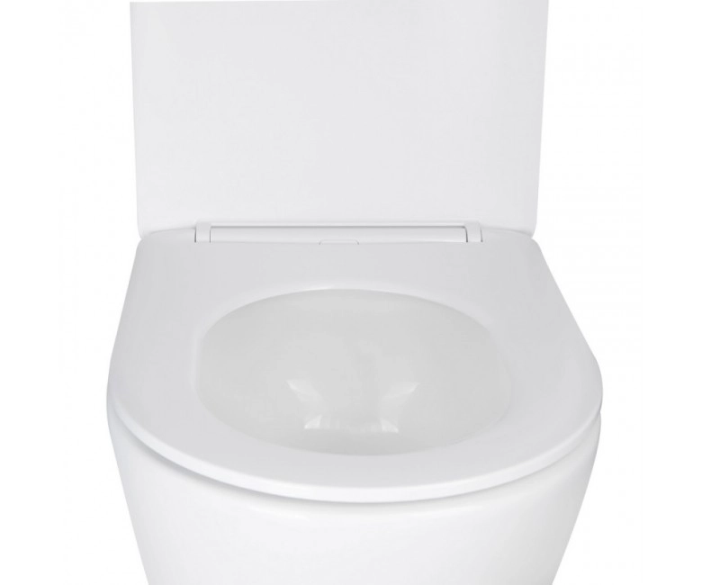 Унітаз підлоговий Qtap Swan безобідковий з сідінням Soft-close QT16223178W Фото - 4