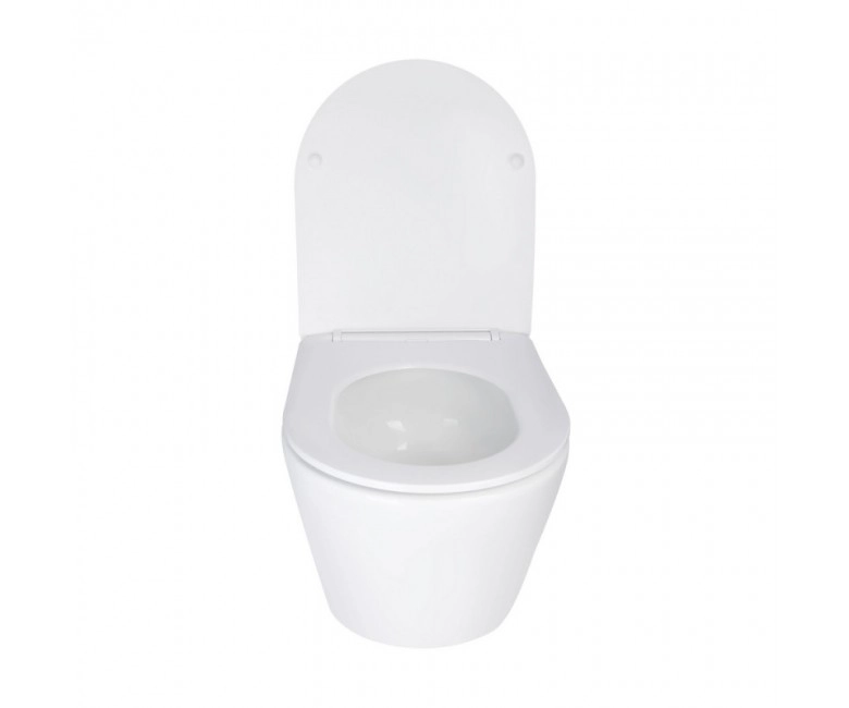 Унітаз підлоговий Qtap Swan безобідковий з сідінням Soft-close QT16223178W Фото - 6
