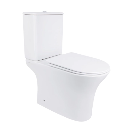 Унитаз-компакт Qtap Presto безободковый с сиденьем Soft-close QT24221217AW