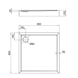 Душовий піддон Qtap Tern 308812C 80x80x12 см + сифон Фото - 1