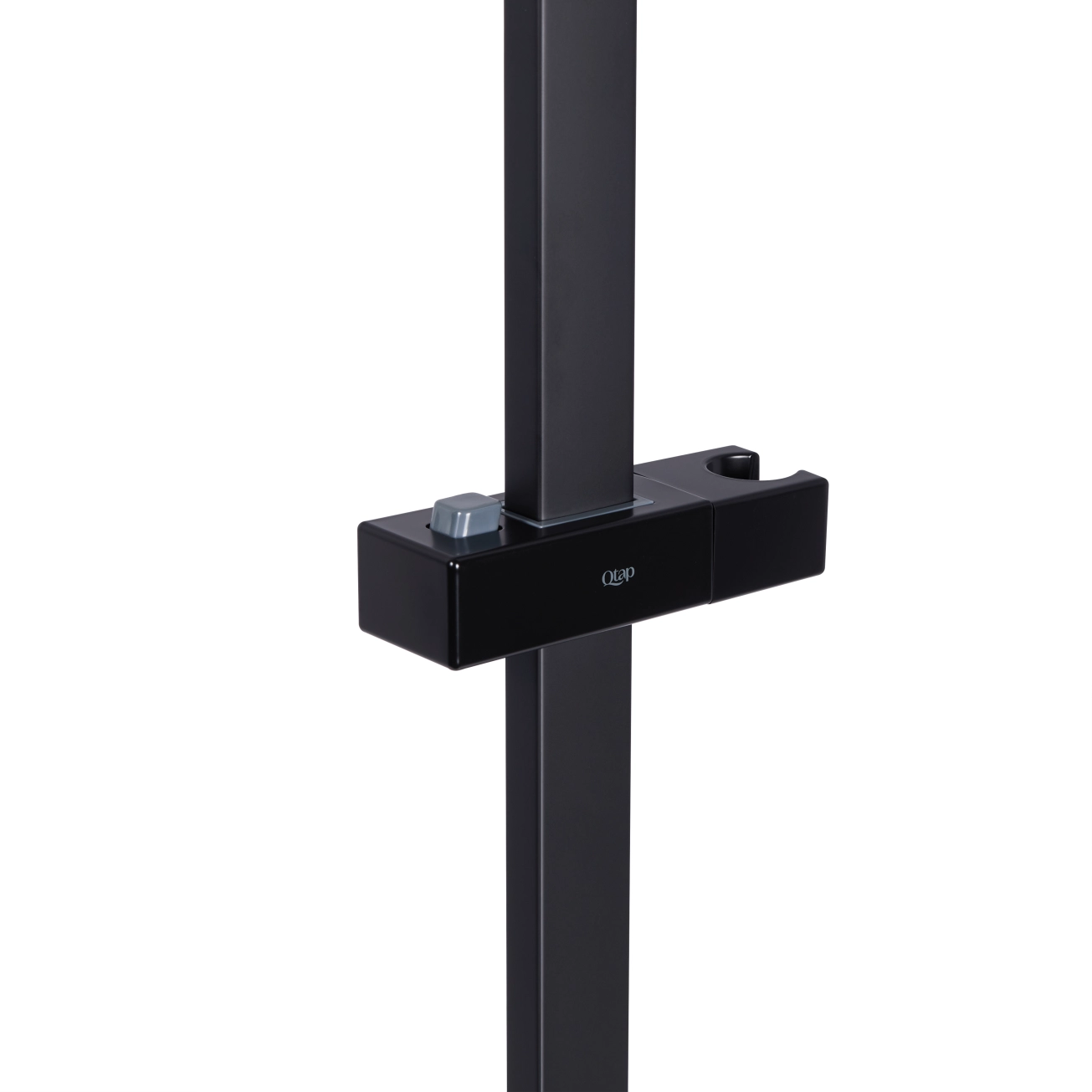 Душова стійка з тримачем універсальна Qtap Lepit 705 мм прямокутна QTLEP82103NB Black Matt Фото - 2