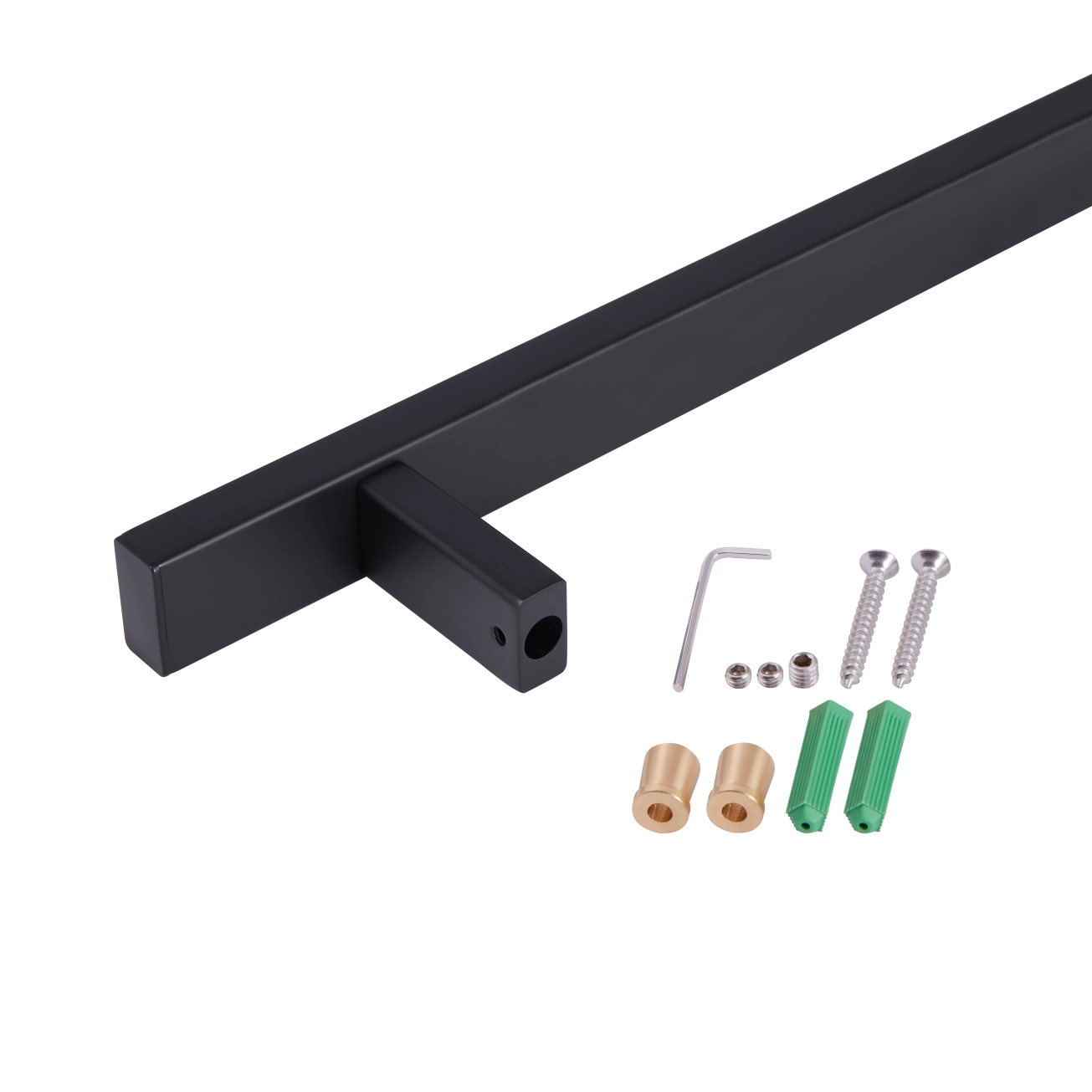 Душова стійка з тримачем універсальна Qtap Lepit 705 мм прямокутна QTLEP82103NB Black Matt Фото - 3