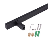Душова стійка з тримачем універсальна Qtap Lepit 705 мм прямокутна QTLEP82103NB Black Matt Фото - 3