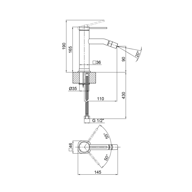 Змішувач для биде Qtap Robin QTROB2060102K Black Chrome Фото - 3