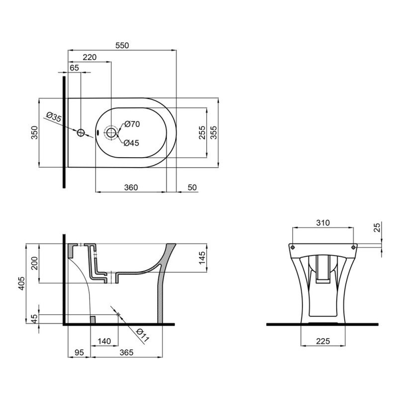 Біде підлогове Qtap Presto 540×340×400 White QTPRE29W43056 (SD00049173) Фото - 4