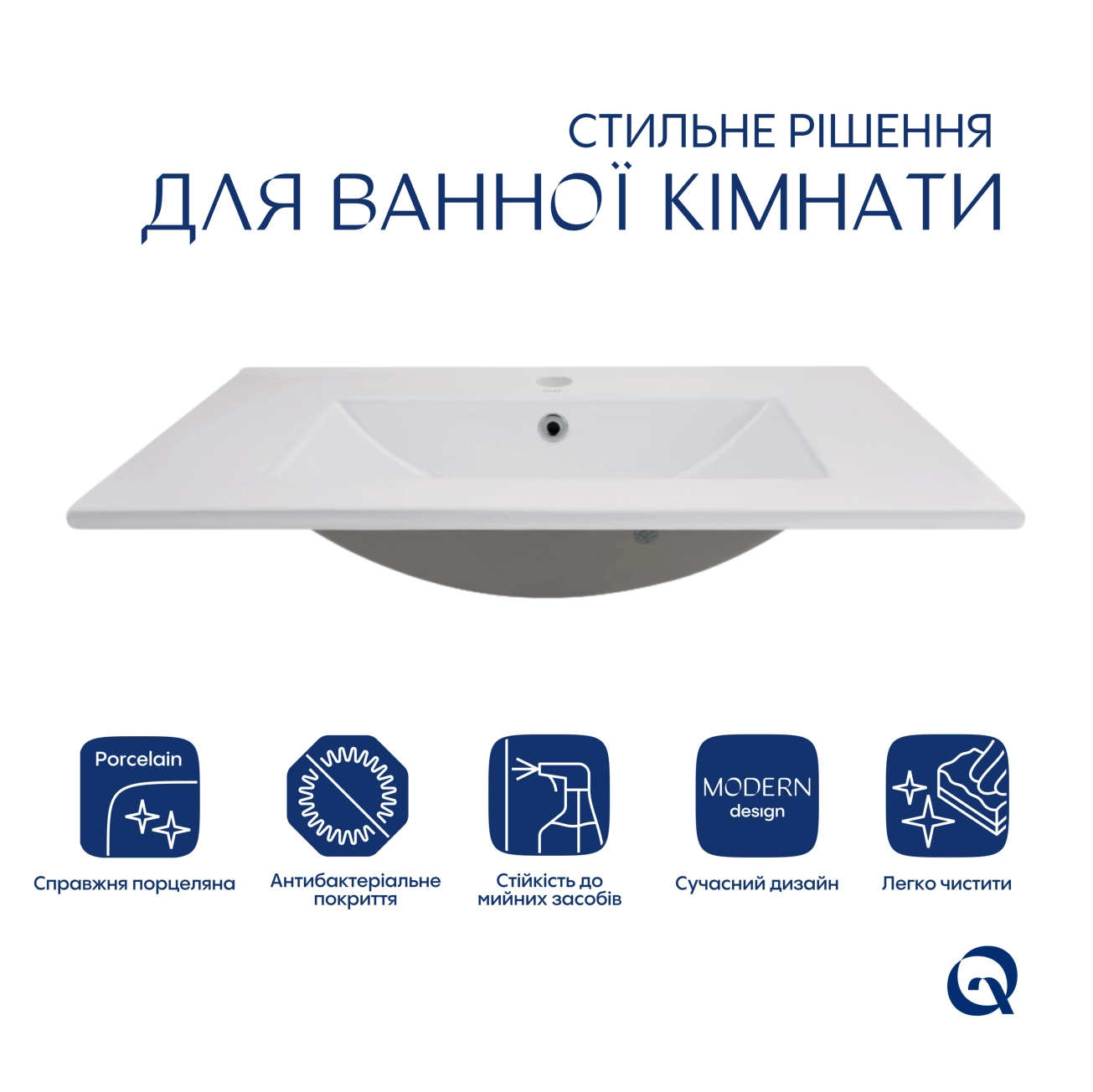 Раковина Qtap Albatross 720x460x180 White без донного клапана QT01113070CW Фото - 2