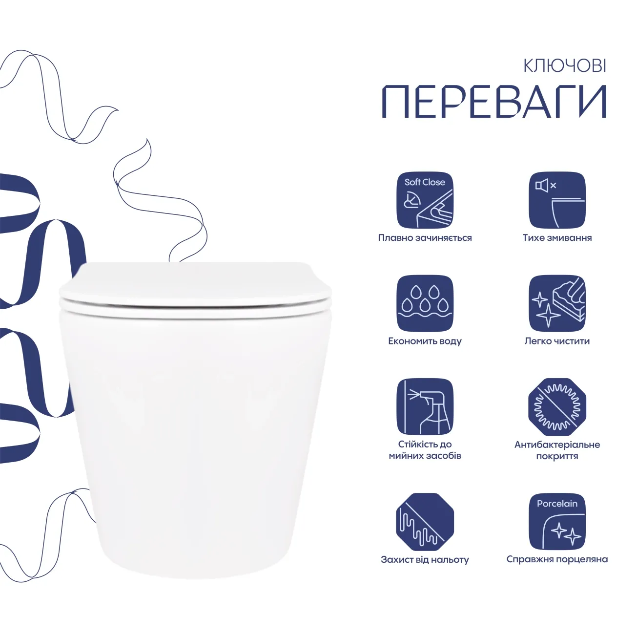 Унітаз підвісний Qtap Scorpio безободковий Ultra Quiet з сидінням Soft-close QT14332380AW Фото - 3