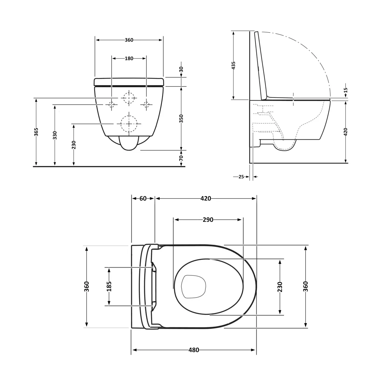 Унитаз подвесной Qtap Jay безободковый Ultra Quiet с сиденьем Soft-close QT07335177W Фото - 1
