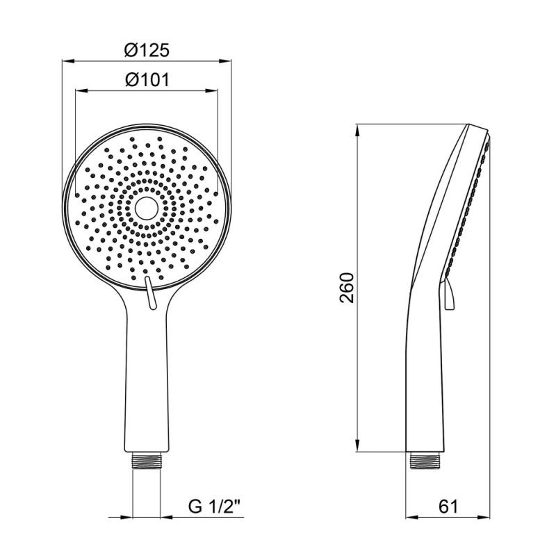 Qtap Rucni Лійка для ручного душу 120 мм округла QTRUCA120R3GRP Graphite Фото - 2