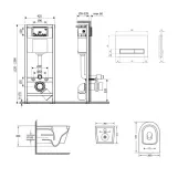 Готовое решение Qtap для ванной комнаты: подвесной унитаз Jay Ultra Quiet 485x360x320 + комплект инсталляции Nest 4 в 1 (линейная клавиша Chrome) Фото - 1