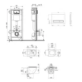 Готовое решение Qtap для ванной комнаты: подвесной унитаз Robin Ultra Quiet 490x365x325 + комплект инсталляции Nest 4 в 1 (линейная клавиша White) Фото - 1
