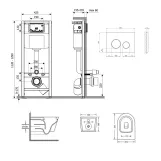 Готове рішення Qtap для ванної кімнати: підвісний унітаз Swan Ultra Quiet 485x360x320 + комплект інсталяції Nest 4 в 1 (кругла клавіша Black mat) Фото - 1