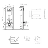 Готовое решение Qtap для ванной комнаты: подвесной унитаз Swan Ultra Quiet 485x360x320 + комплект инсталляции Nest 4 в 1 (линейная клавиша Chrome) Фото - 1