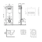 Готовое решение Qtap для ванной комнаты: подвесной унитаз Swan Ultra Quiet 485x360x320 + комплект инсталляции Nest 4 в 1 (линейная клавиша White) Фото - 1
