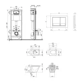 Готовое решение Qtap для ванной комнаты: подвесной унитаз Tern Ultra Quiet 490x365x325 + комплект инсталляции Nest 4 в 1 (квадратная клавиша Satin) Фото - 1