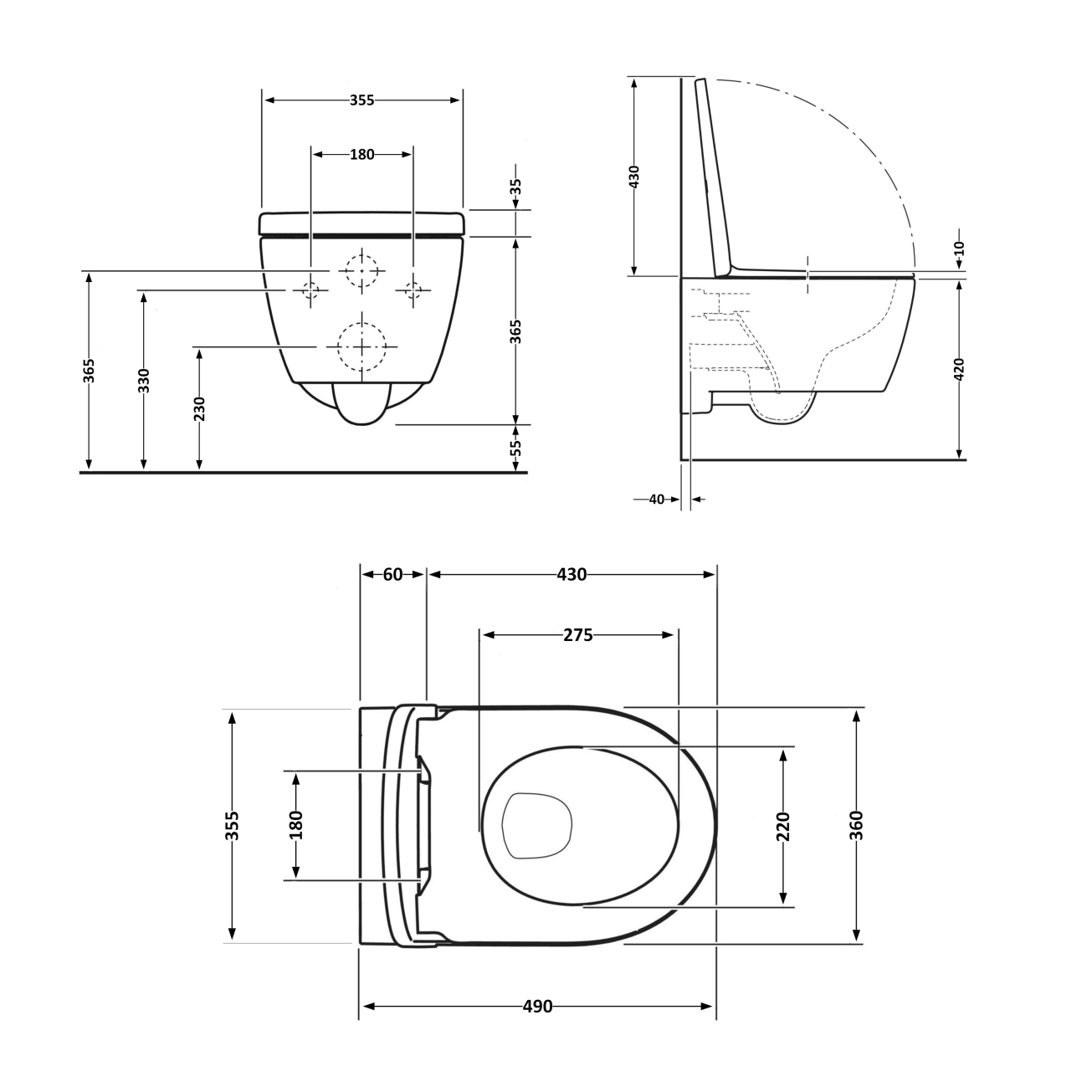 Унітаз підвісний Qtap Taurus безободковий з сидінням Soft-close QT2433084EUQW Фото - 1