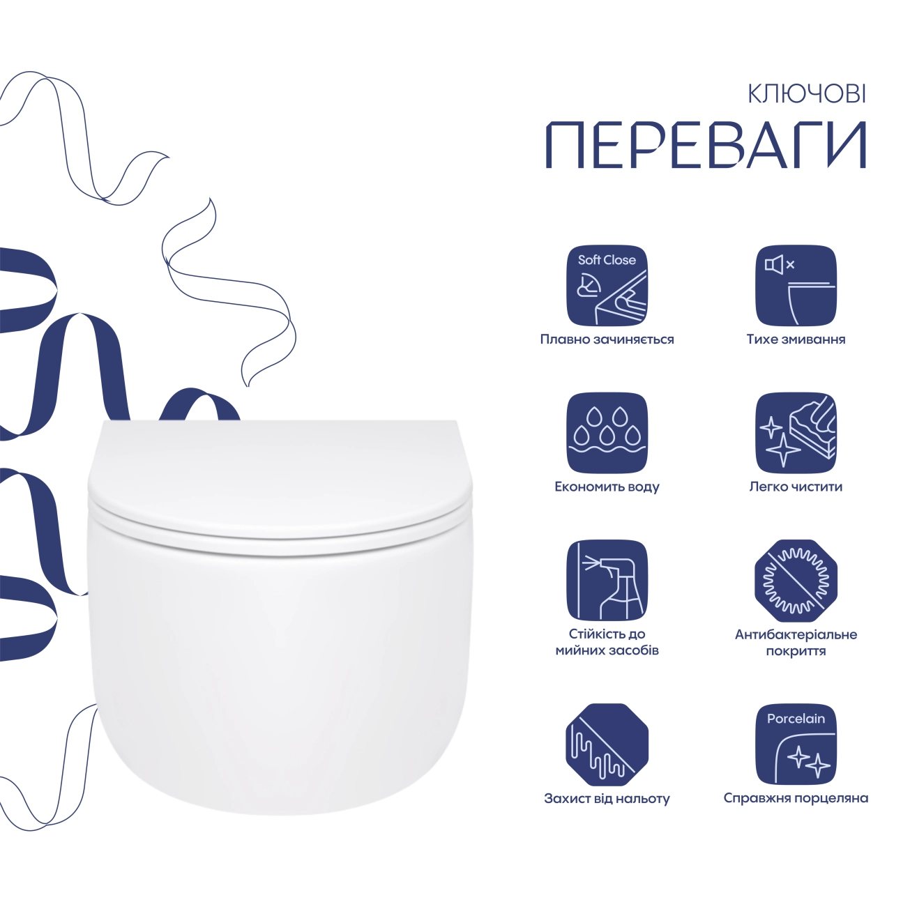 Унітаз підвісний Qtap Taurus безободковий з сидінням Soft-close QT2433084EUQW Фото - 2