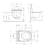 Унітаз підвісний Qtap Taurus безободковий з сидінням Soft-close QT2433084EUQMB Фото - 1