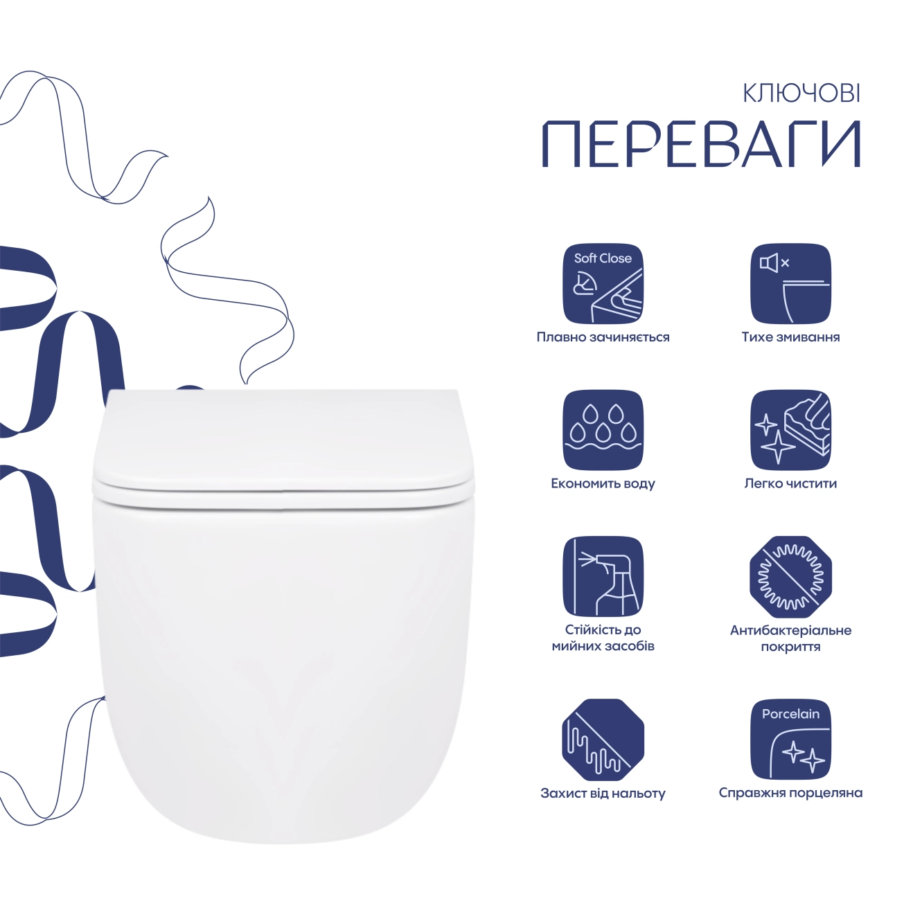 Унитаз подвесной Qtap Gemini безободковый с сиденьем Soft-close QT2533076EUQW Фото - 2