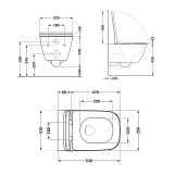 Унітаз підвісний Qtap Gemini безободковий з сидінням Soft-close QT2533076EUQMB Фото - 1