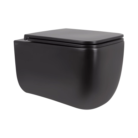Унитаз подвесной Qtap Gemini безободковый с сиденьем Soft-close QT2533076EUQMB
