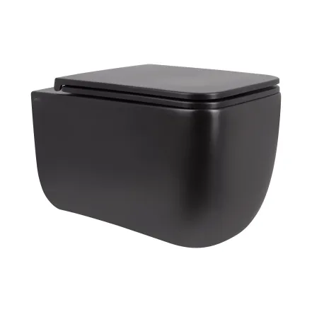 Унитаз подвесной Qtap Gemini безободковый с сиденьем Soft-close QT2533076EUQMB