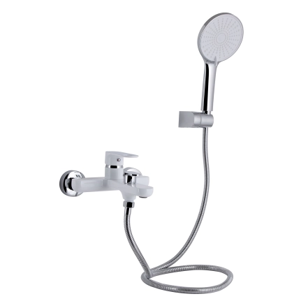 Смеситель для ванны Qtap Jay (с душевым гарнитуром) QTJAY259CRW45553 Chrome/White