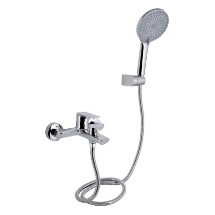 Смеситель для ванны Qtap Leo New (с душевым гарнитуром) QTLEO259CRM45563 Chrome