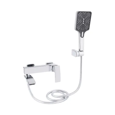 Смеситель для ванны Qtap Swan Cascada с поворотным изливом (с душевым гарнитуром) QTSWA260CRM45565 Chrome