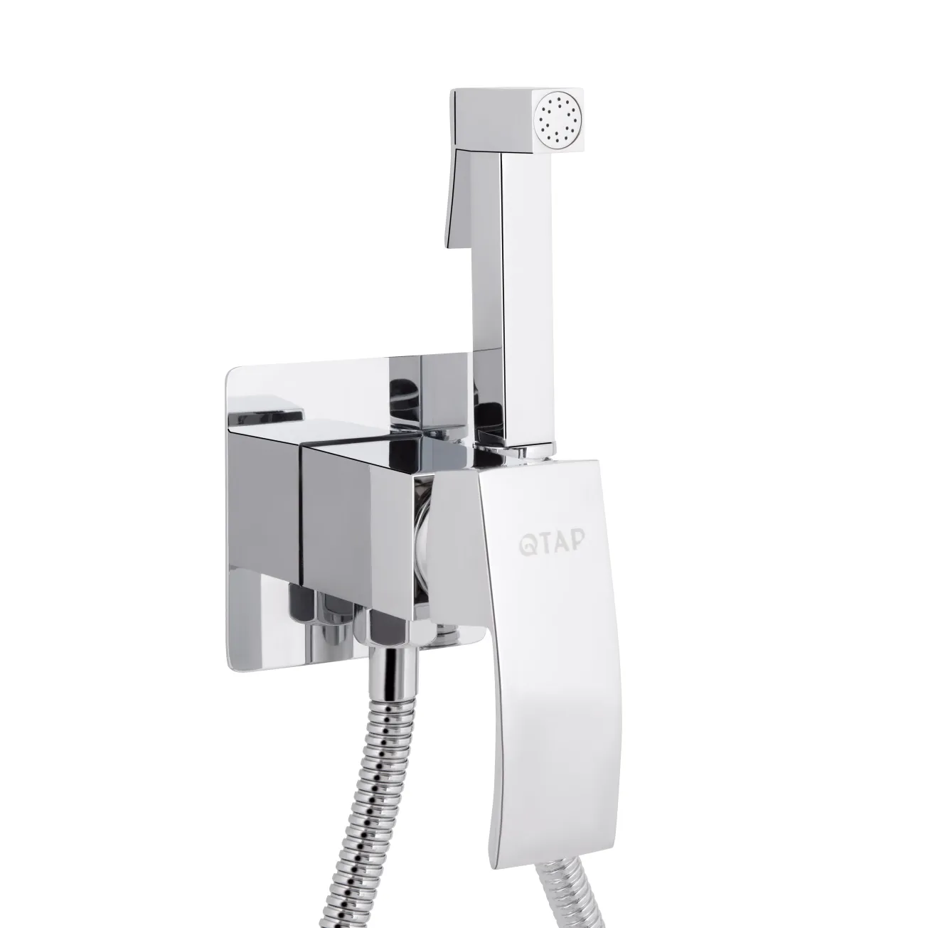 Набор для гігієнічного душу Qtap Swan Cascada прямокутний QTSWA262CRM45567 Chrome Фото - 2