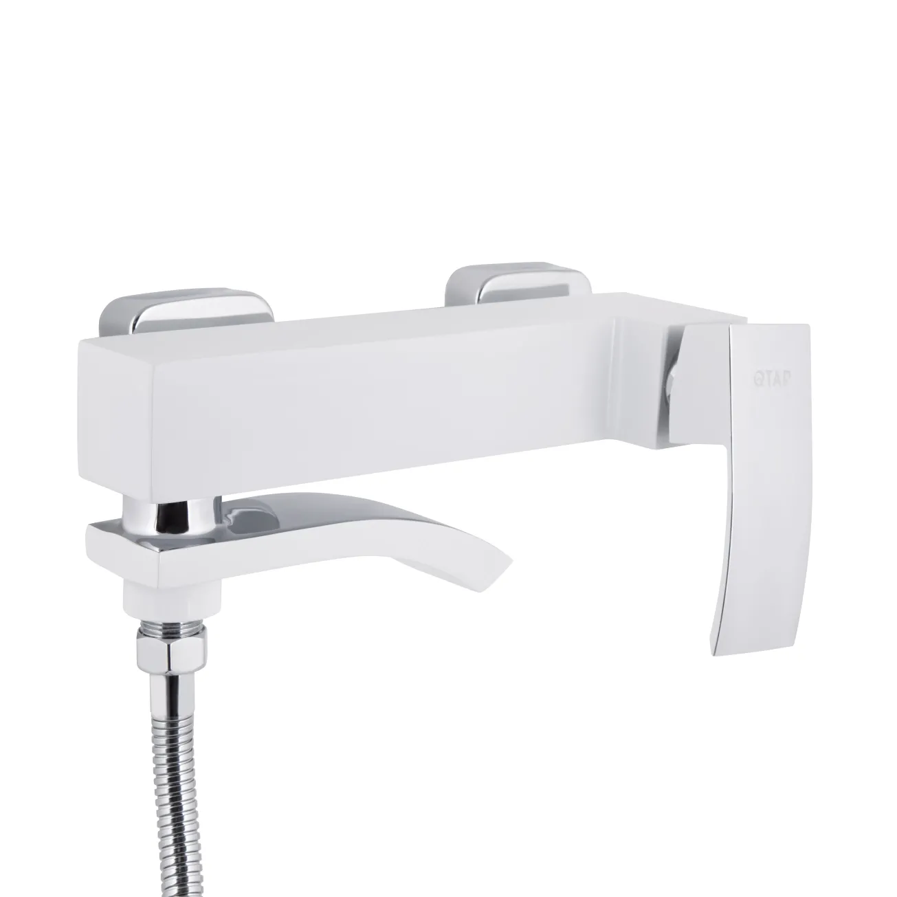 Смеситель для ванны Qtap Swan Cascada с поворотным изливом (с душевым гарнитуром) QTSWA260CRW45569 Chrome/White Фото - 3