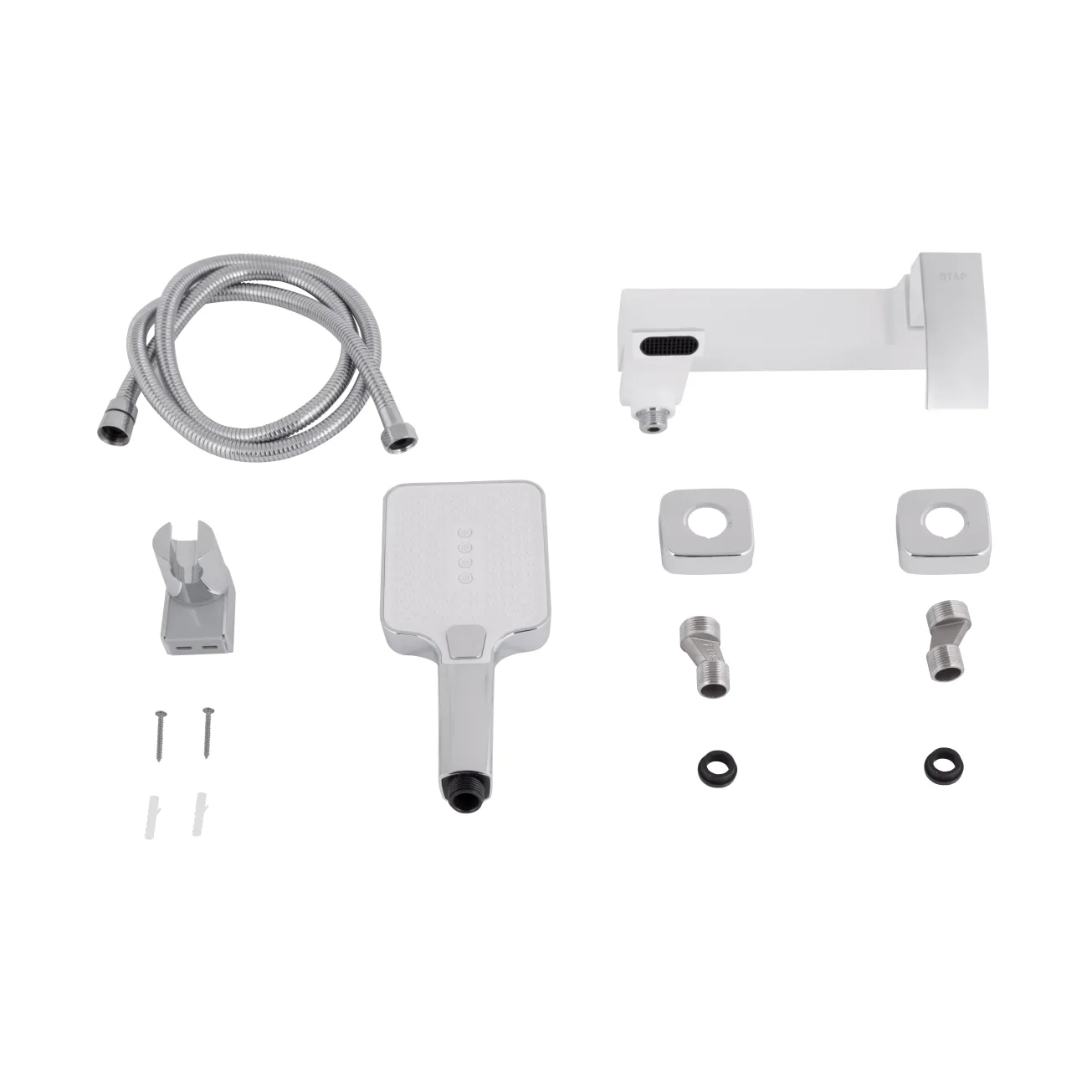 Смеситель для ванны Qtap Swan Cascada с поворотным изливом (с душевым гарнитуром) QTSWA260CRW45569 Chrome/White Фото - 6