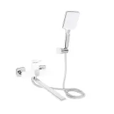 Смеситель для ванны Qtap Presto с длинным поворотным изливом (с душевым гарнитуром) QTPRE2601CRW45578 Chrome/White (SD00051702)