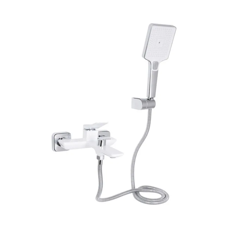 Змішувач для ванни Qtap Presto (з душовим гарнітуром) QTPRE259CRW45579 Chrome/White (SD00051703)