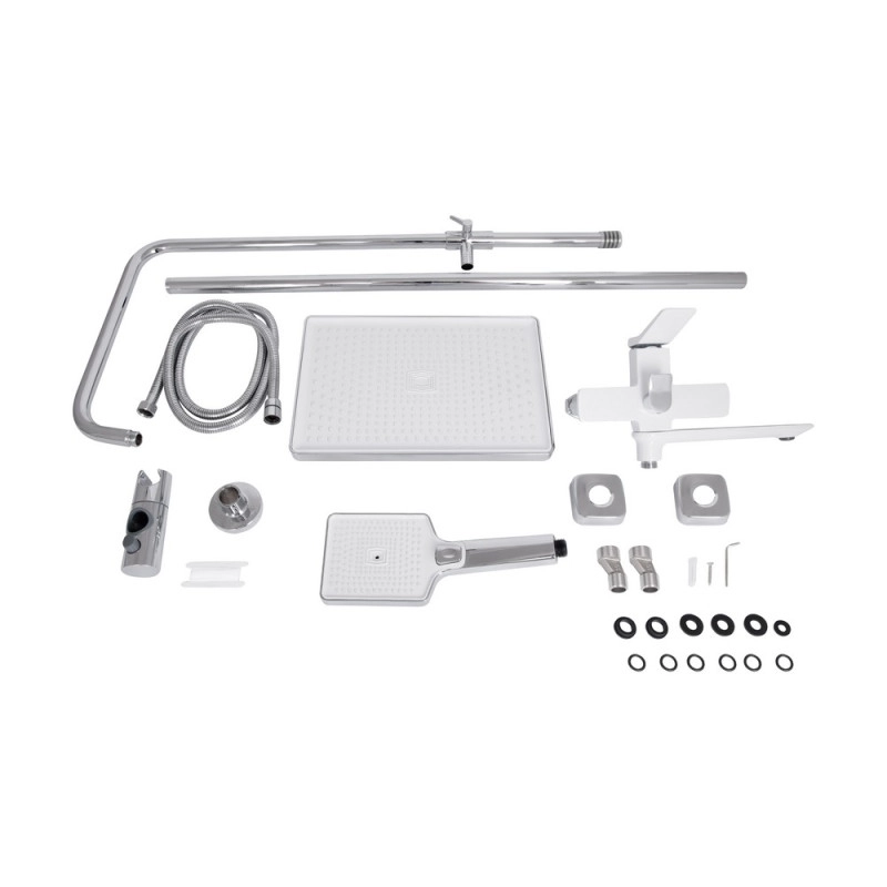 Душова система універсальна Qtap Presto QTPRE111CRW45580 Chrome/White (SD00051704) Фото - 1