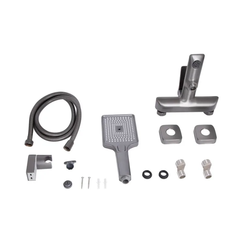 Змішувач для ванни Qtap Presto (з душовим гарнітуром) QTPRE259GRP45584 Graphite (SD00051708) Фото - 1