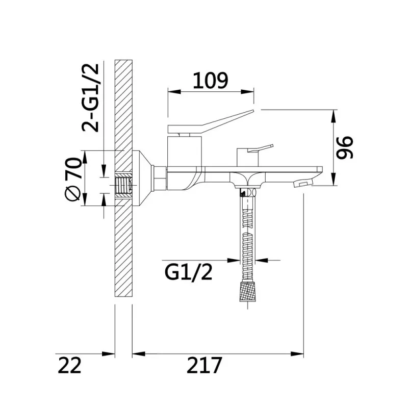 Змішувач для ванни Qtap Presto (з душовим гарнітуром) QTPRE259GRP45584 Graphite (SD00051708) Фото - 6