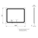 Дзеркало Qtap Mideya 1000х700 з LED-підсвічуванням QT2078NCF10070W (SD00051751) Фото - 1