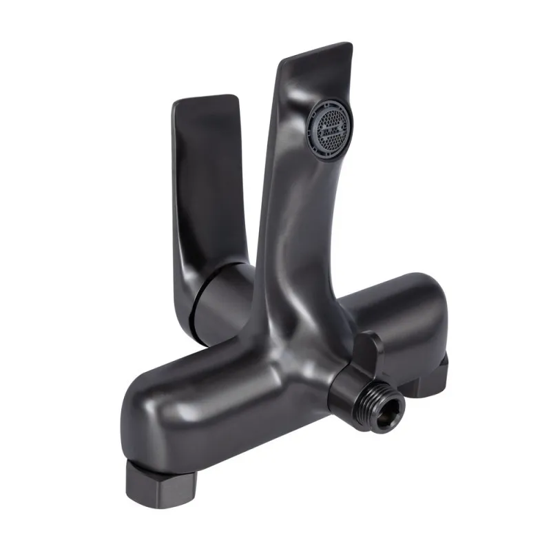 Змішувач для ванни Qtap Vlasta New (з душовим гарнітуром) QTVLA259GMB45643 Gunmetal Black PVD (SD00051767) Фото - 2