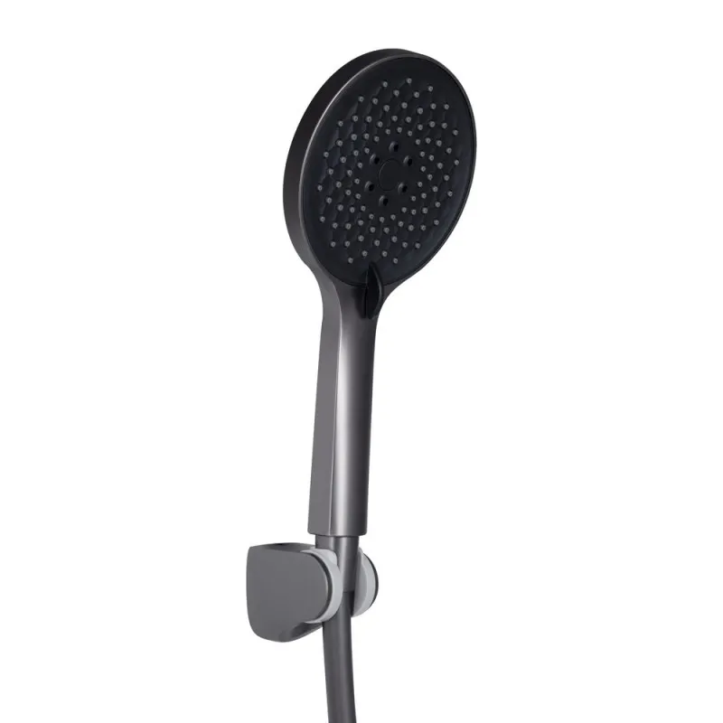 Змішувач для ванни Qtap Vlasta New (з душовим гарнітуром) QTVLA259GMB45643 Gunmetal Black PVD (SD00051767) Фото - 4