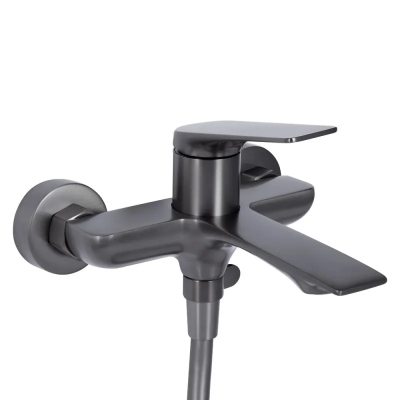 Змішувач для ванни Qtap Vlasta New (з душовим гарнітуром) QTVLA259GMB45643 Gunmetal Black PVD (SD00051767) Фото - 5