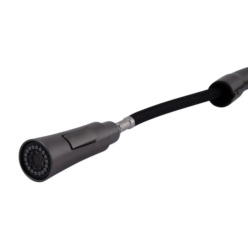 Змішувач для кухні Qtap Vlasta New з висувним виливом QTVLA344GMB45647 Gunmetal Black PVD (SD00051771) Фото - 4