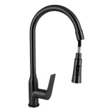 Змішувач для кухні Qtap Vlasta New з висувним виливом QTVLA344GMB45647 Gunmetal Black PVD (SD00051771) Фото - 5