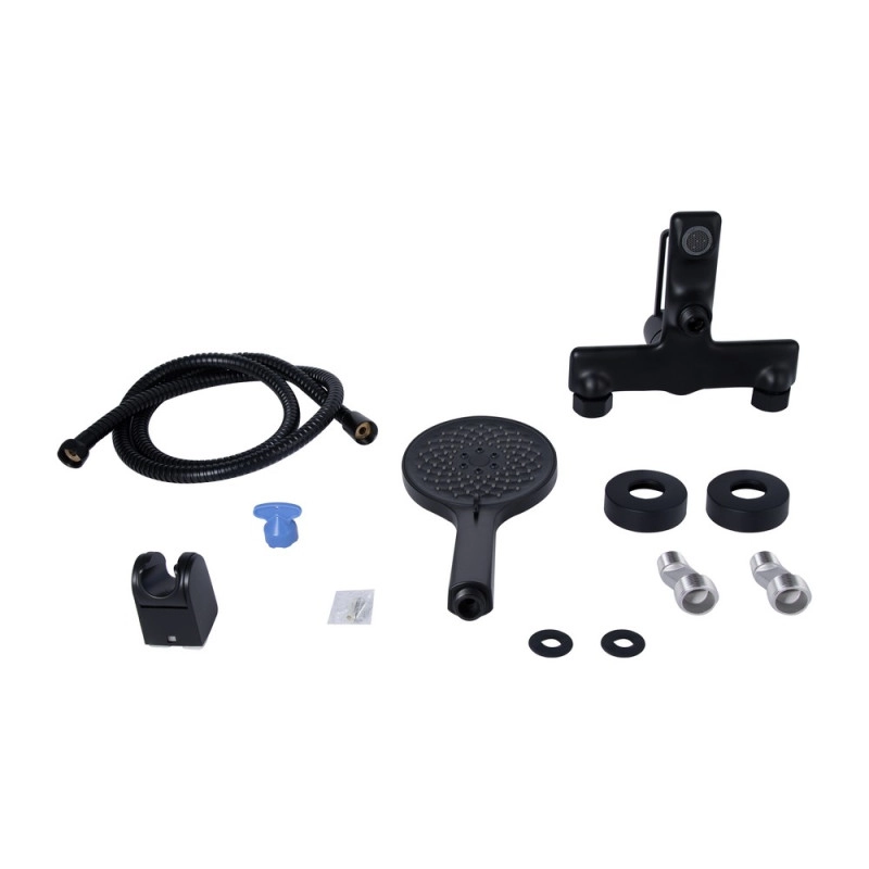 Смеситель для ванны Qtap Taurus (с душевым гарнитуром) QTTAU259BLM45662 Black Matt Фото - 1