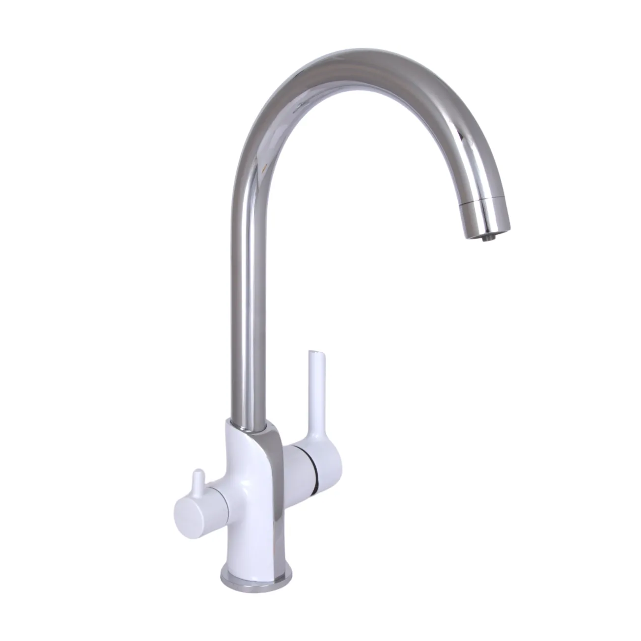 Смеситель для кухни Qtap Grand с подключением для питьевой воды QTGRA362CRW45668 Chrome/White